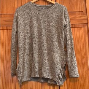 Aerie Long Sleeve Ruffle Side Top